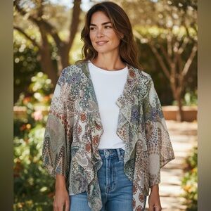 ETRO 100% Silk Paisley Print shrug